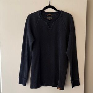 Black Long Sleeve Waffle Shirt